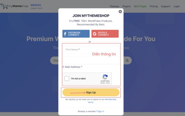 Guideline hướng dẫn kích hoạt Mythemeshop