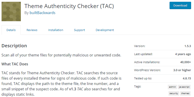 Theme Authenticity Checker (TAC)