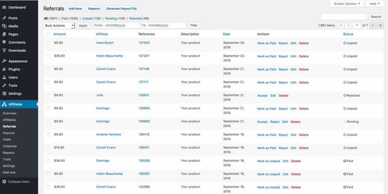 AffiliateWP Plugin - Giúp Bạn Tự Xây Chương Trình Affiliate Cho Riêng Mình